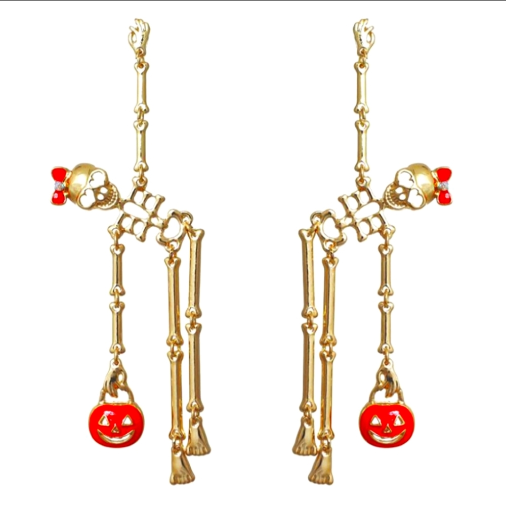 Blue Box Boutique Inc Skeleton Earrings - Gold